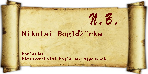 Nikolai Boglárka névjegykártya