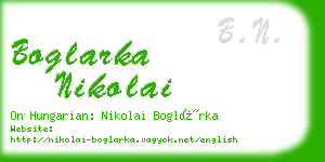 boglarka nikolai business card